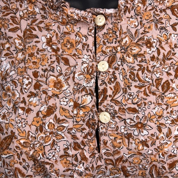 XS Universal Thread Boho Ruffle Long Sleeve Peasant Blouse Top Brick Red Orange - Picture 6 of 13